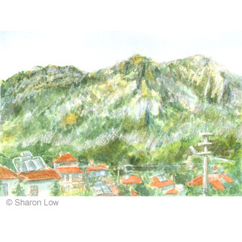 Akyaka Mountain study I (Turkey) - Watercolour on paper by Sharon Low