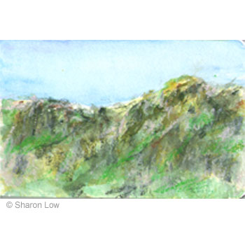 Akyaka Mountain study II (Turkey) - Watercolour on paper by Sharon Low