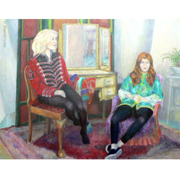 Backstage in the Dressing Room (Lizzie and Cordelia) - Oil on canvas by Sharon Low