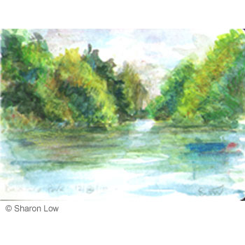 Battersea Park sketch (I) - Watercolour on paper by Sharon Low