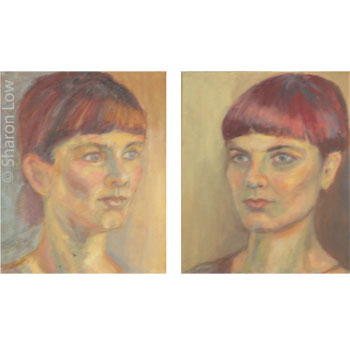 Female Head Studies (Two Views of Tereza) - Oil on canvas by Sharon Low