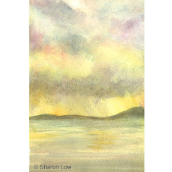 Stormy Sky study - Watercolour on paper by Sharon Low 