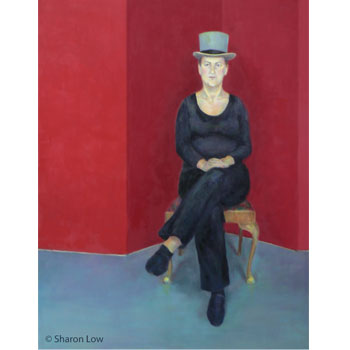 Top Hat (Antonia) - Oil on canvas by Sharon Low
