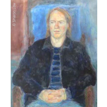 The Writer (Adrian I) - Oil on paper by Sharon Low
