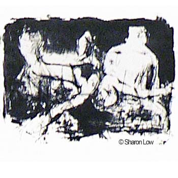 Life study (stage 4) - Unique fine art lithograph print Approx 300 x 250 mm by Sharon Low 2010